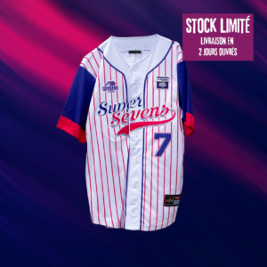 Maillot BASEBALL – Licence LNR – In Extenso SUPERSEVENS personnalisable