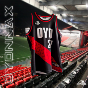 Maillot [CLUB] OYONNAX – BLACK & RED 2023 – OXYGEARPURE® personnalisable